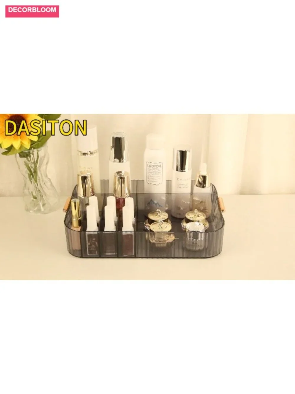 12 Slots Makeup Brush Holder with Handle, Cosmetic Organizer Storage Container